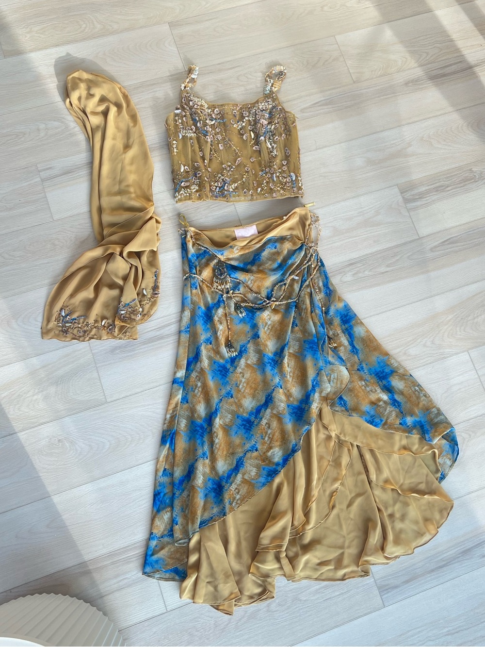 INSANE Musani Couture Blue and Gold 3 PIECE SET 🧜‍♀️✨ size M